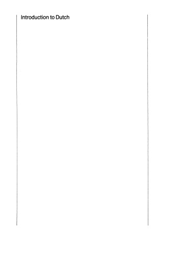 A Practical Grammar Introduction to Dutch