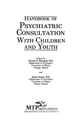 Handbook of Psychiatric Consultation with Children and Youth