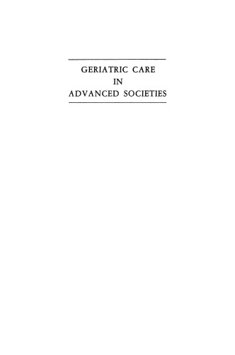 Geriatric Care in Advanced Societies