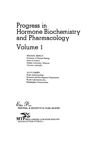 Progress in Hormone Biochemistry and Pharmacology
