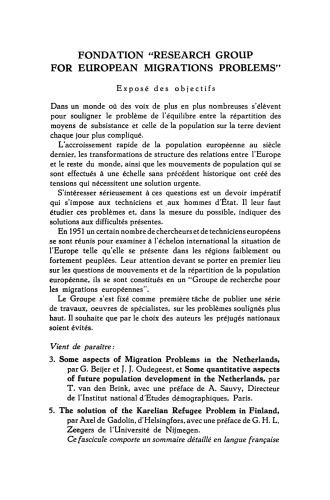 The Solution of the Karelian Refugee Problem in Finland