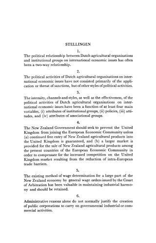 Dutch Organised Agriculture in International Politics