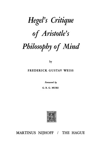 Hegel’s Critique of Aristotle’s Philosophy of Mind