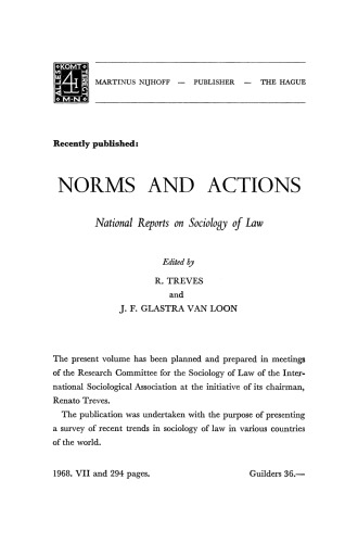 Norms and Actions: National Reports on Sociology of Law