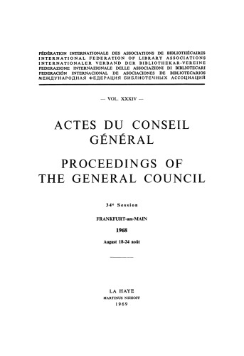 Actes du Conseil Général / Proceedings of the General Council