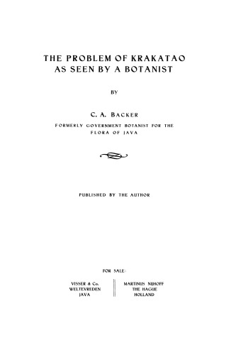 The Problem of Krakatao as Seen by a Botanist