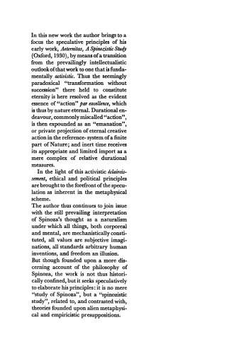 Creation Emanation and Salvation: A Spinozistic Study