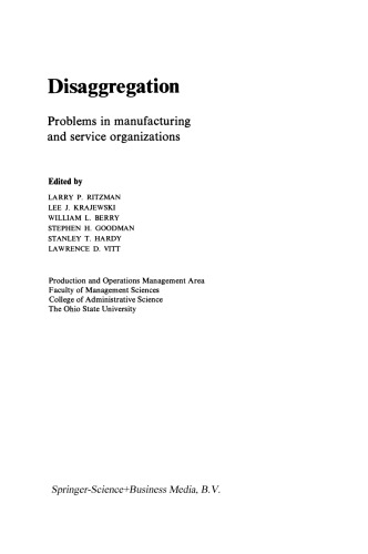 Disaggregation: Problems in manufacturing and service organizations
