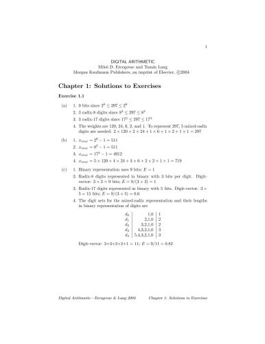 Digital Arithmetic solutions