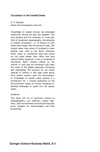 Circulation in the Coastal Ocean