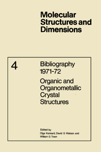 Bibliography 1971–72 Organic and Organometallic Crystal Structures