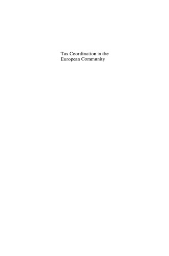 Tax Coordination in the European Community