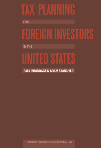 Tax Planning for Foreign Investors in the United States
