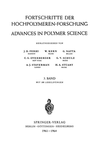 Fortschritte Der Hochpolymeren-Forschung