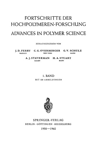 Fortschritte Der Hochpolymeren-Forschung