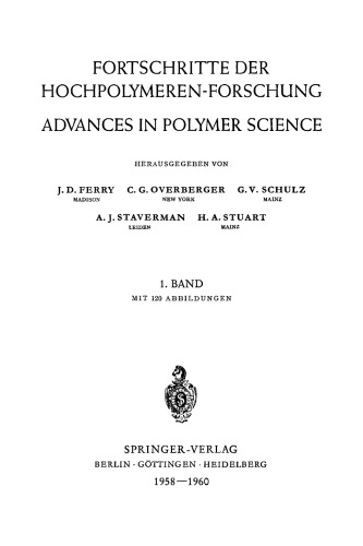 Fortschritte Der Hochpolymeren-Forschung