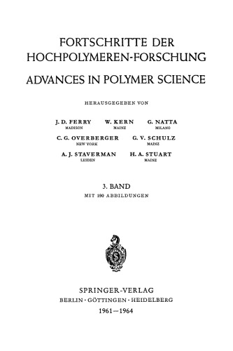 Fortschritte Der Hochpolymeren-Forschung