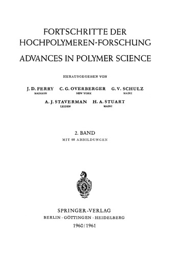 Fortschritte Der Hochpolymeren-Forschung