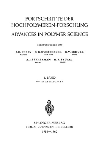 Fortschritte Der Hochpolymeren-Forschung