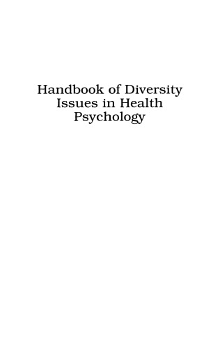 Handbook of Diversity Issues in Health Psychology