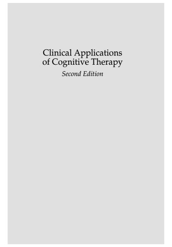 Clinical Applications of Cognitive Therapy