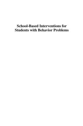 School-Based Interventions for Students with Behavior Problems