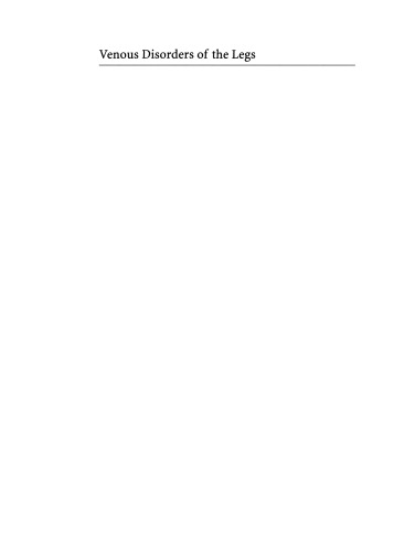 Venous Disorders of the Legs: Principles and Practice