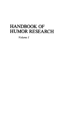Handbook of Humor Research: Volume 1: Basic Issues