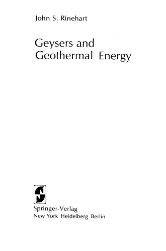 Geysers and Geothermal Energy