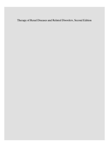 Therapy of Renal Diseases and Related Disorders