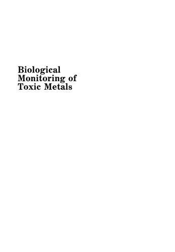 Biological Monitoring of Toxic Metals