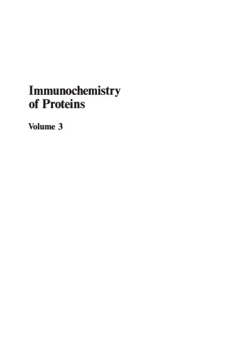 Immunochemistry of Proteins: Volume 3
