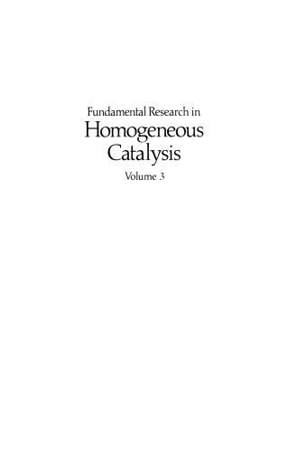Fundamental Research in Homogeneous Catalysis: Volume 3