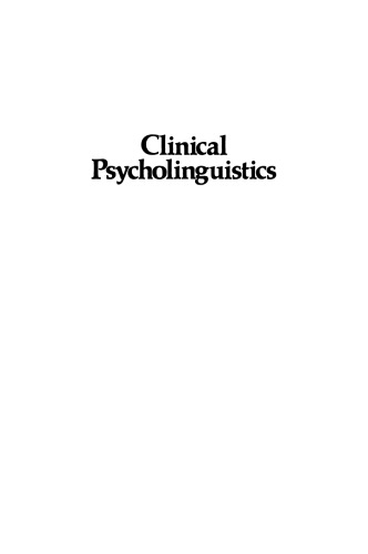 Clinical Psycholinguistics