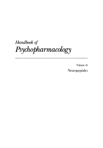 Handbook of Psychopharmacology: Volume 16: Neuropeptides