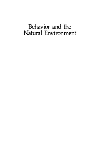 Behavior and the Natural Environment