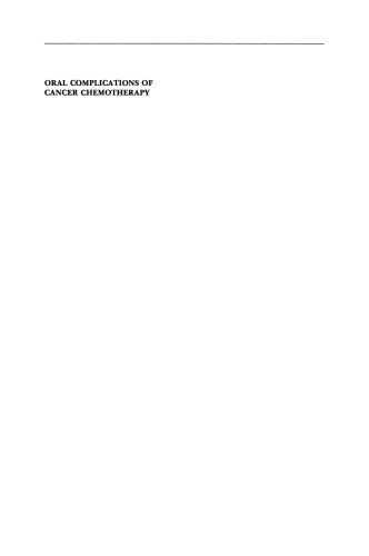 Oral Complications of Cancer Chemotherapy