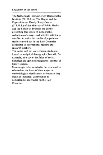 Demographic aspects of the changing status of women in Europe: Proceedings of the Second European Population Seminar The Hague/Brussels, December 13–17, 1976