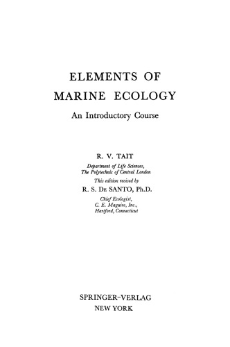 Elements of Marine Ecology: An Introductory Course