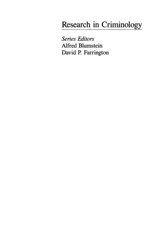 Human Development and Criminal Behavior: New Ways of Advancing Knowledge