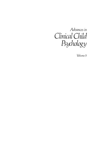Advances in Clinical Child Psychology