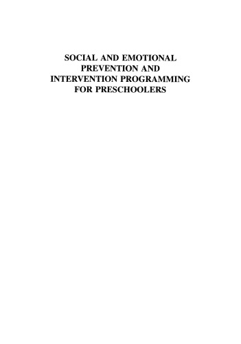 Social and Emotional Prevention and Intervention Programming for Preschoolers