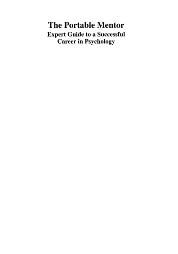 The Portable Mentor: Expert Guide to a Successful Career in Psychology