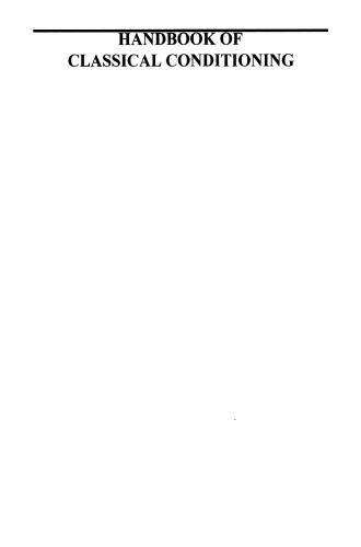 Handbook of Classical Conditioning