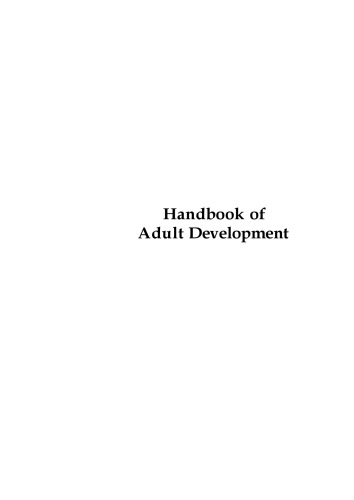 Handbook of Adult Development