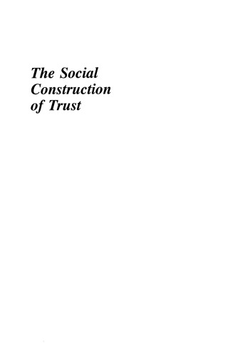 The Social Construction of Trust