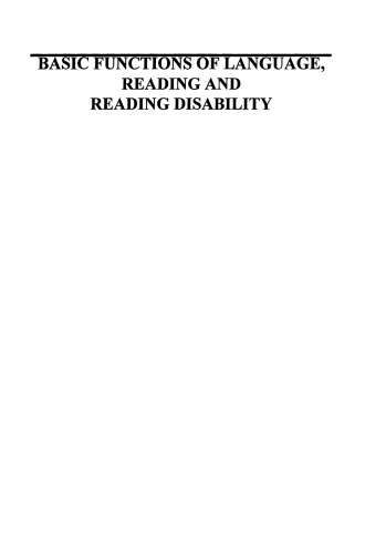 Basic Functions of Language, Reading and Reading Disability
