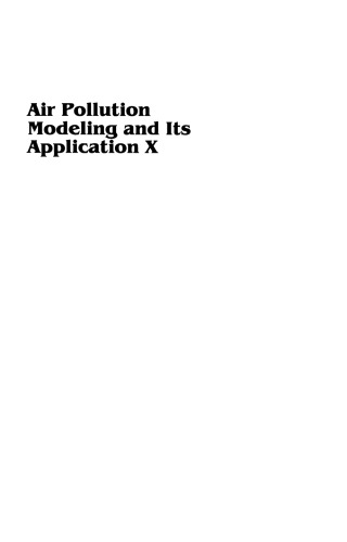 Air Pollution Modeling and Its Application X