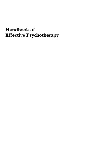 Handbook of Effective Psychotherapy