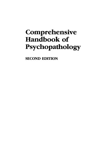 Comprehensive Handbook of Psychopathology